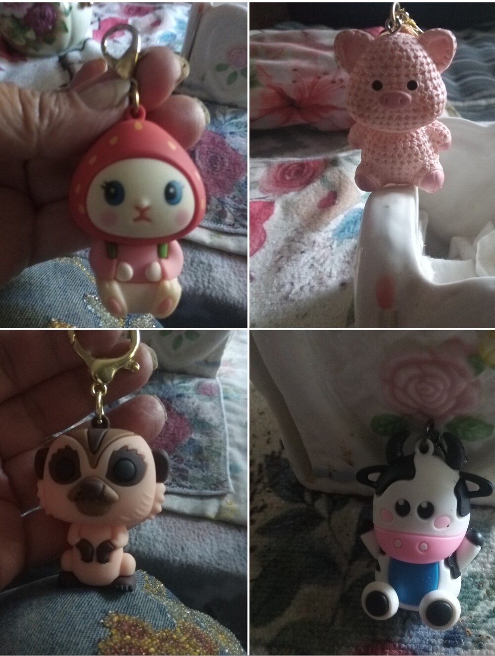 🎉 LOT OF 4 ADORABLE KEY CLIPS SOLD AS A BUNDLE